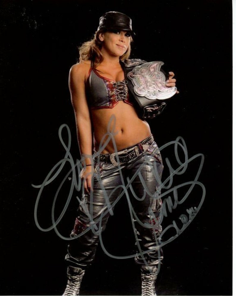 Mickie james signed autographed wwe wrestling Photo Poster painting