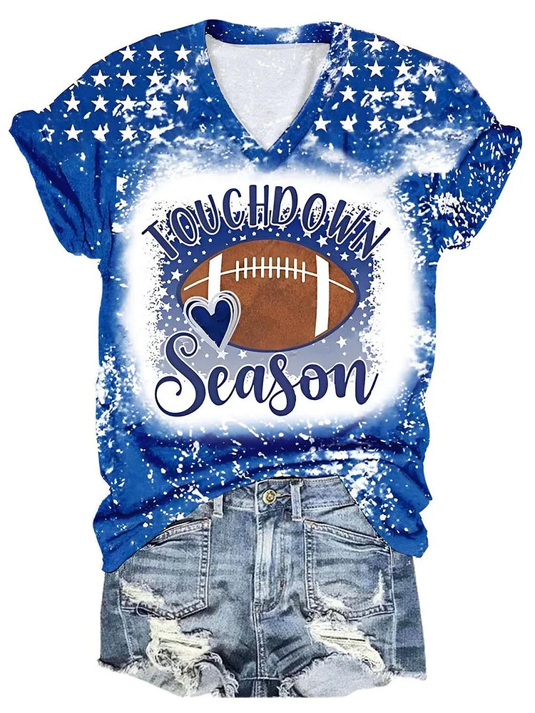 TOUCHDOWN SEASON FOOTBALL LOVER PRINT TEE