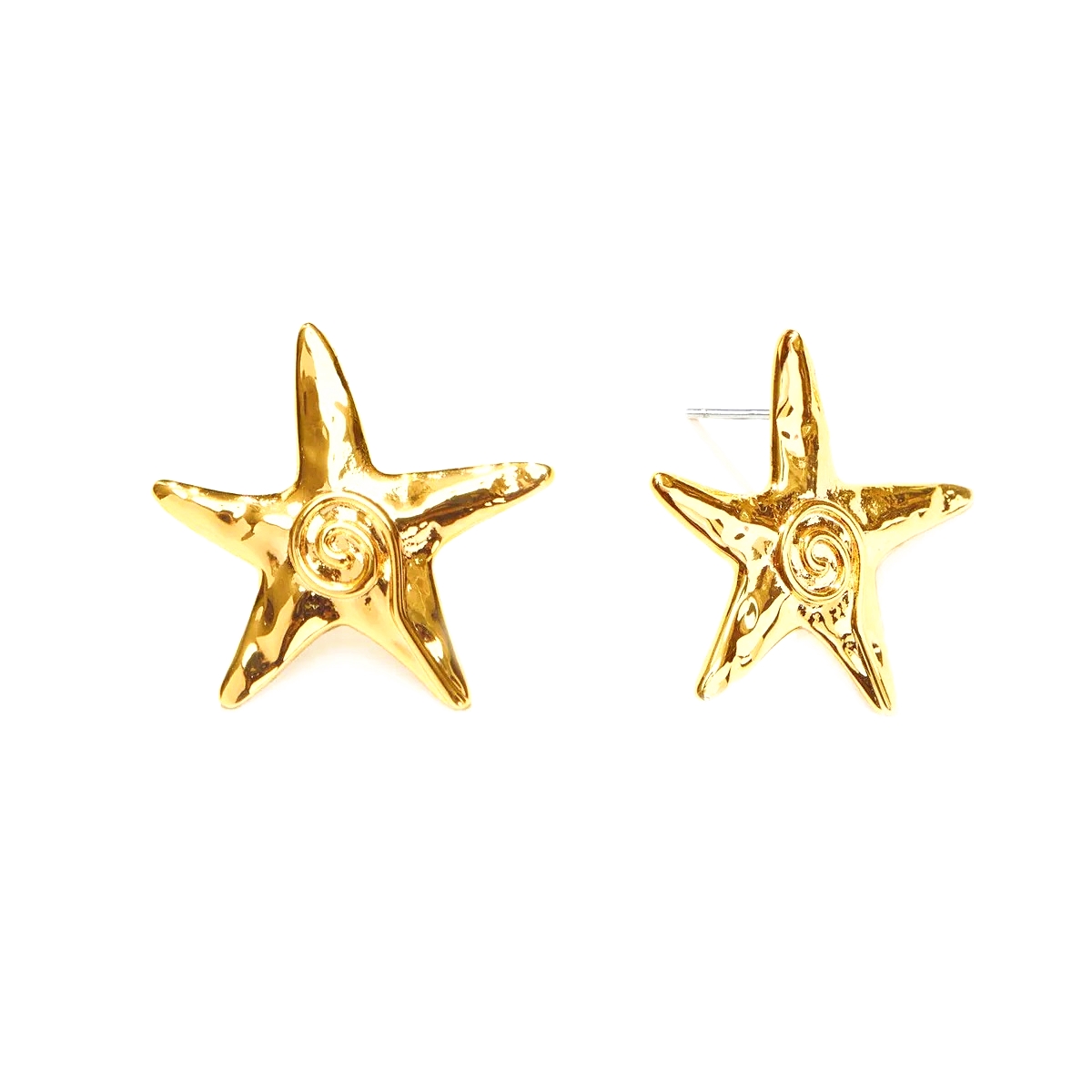 Gold Starfish Stud Earrings