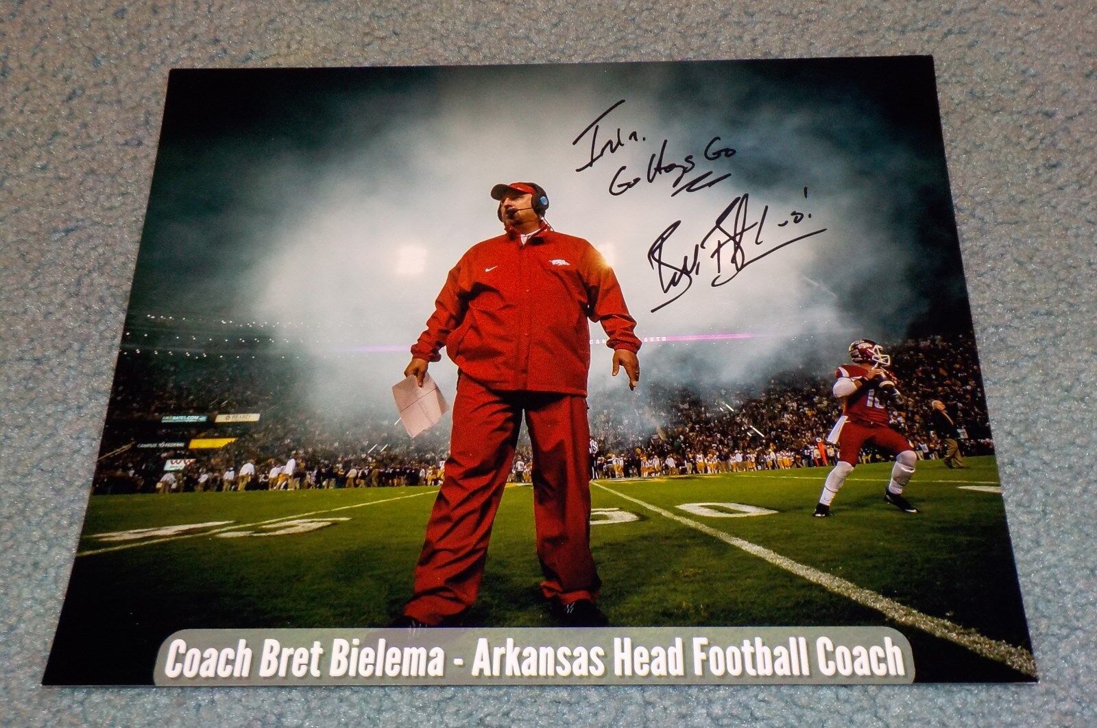 Arkansas Coach Bret Bielema Signed Autographed 8x10 Photo Poster painting Razorbacks B