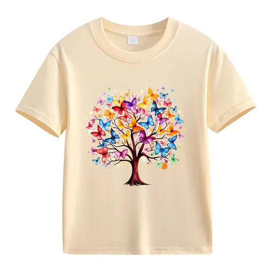 【2Y-13Y】Colorful Butterfly Tree Of Life Kids' T-Shirt