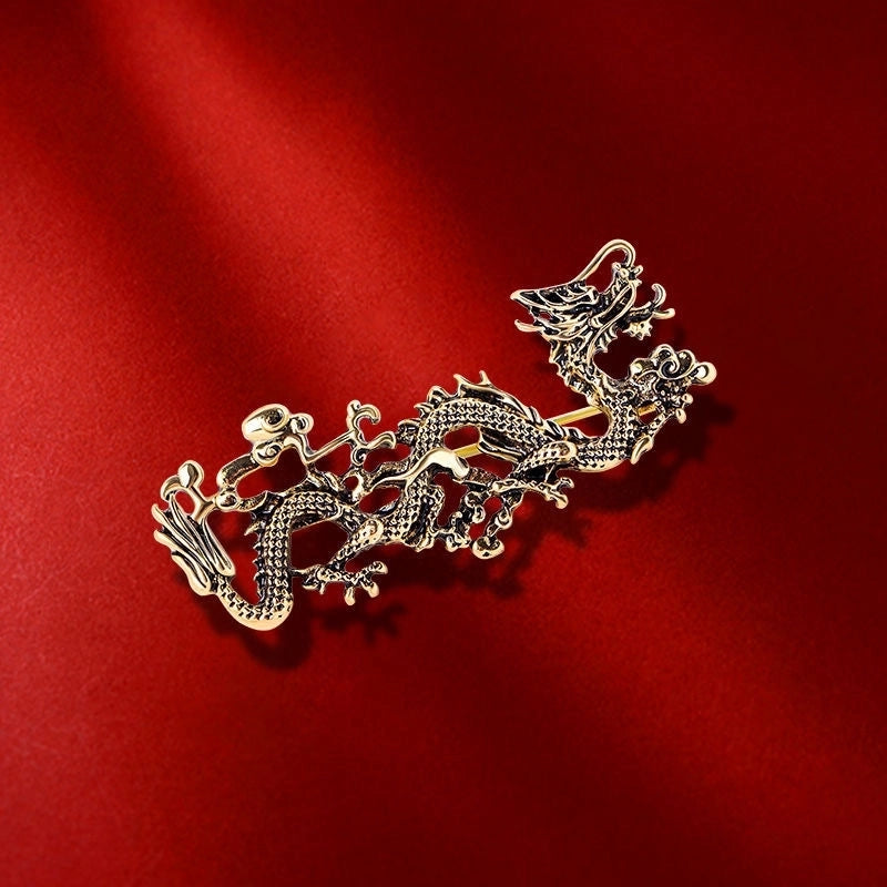 Chinoiserie Pin Animal Alloy Rhinestone Unisex Corsage