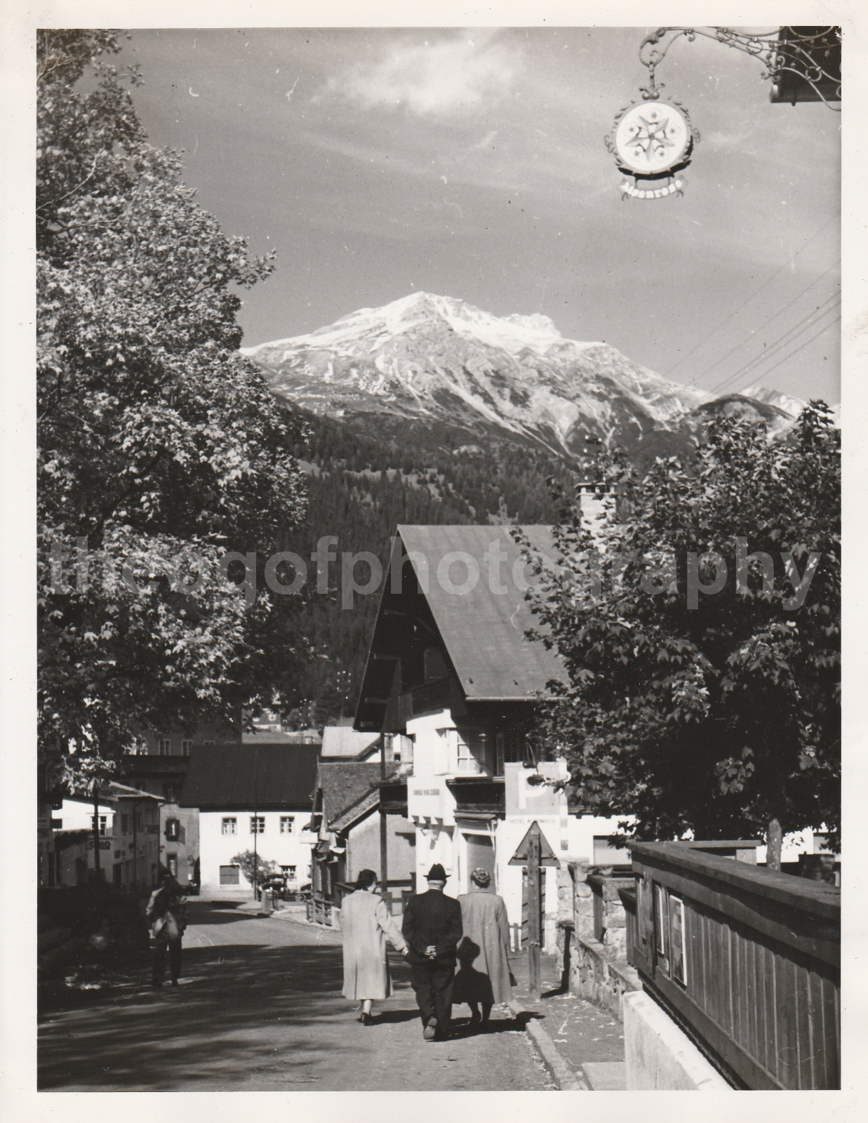 St. ANTON Vintage FOUND Photo Poster painting bw8 1/2 x 6 5/8 TYROL AUSTRIA 729