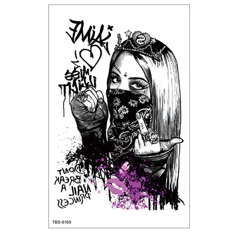 Fake temporary tattoo stickers Violet flowers rose arm shoulder tattoo Sticker Chest waterproof lady women big on body leg men