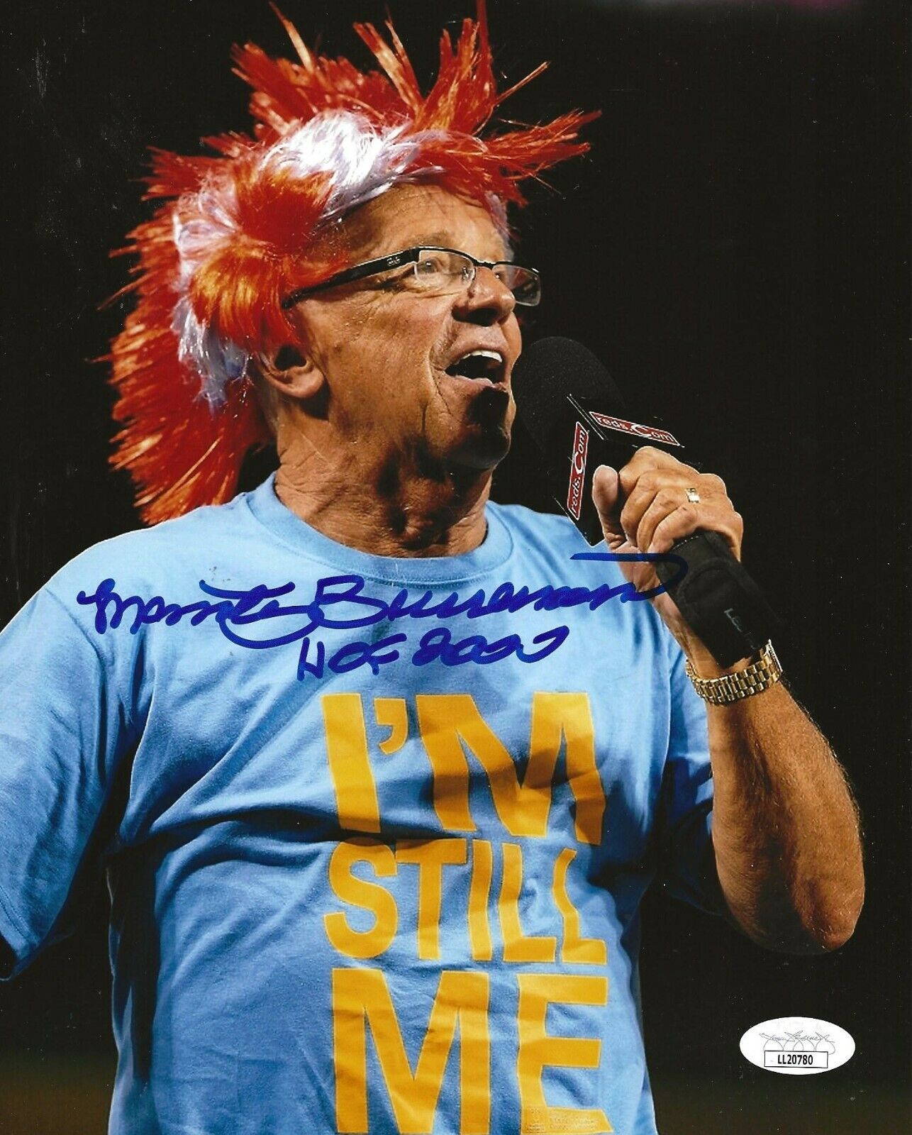 Marty Brennaman signed Cincinnati Reds 8x10 Photo Poster painting autographed HOF Inscrip. 2 JSA