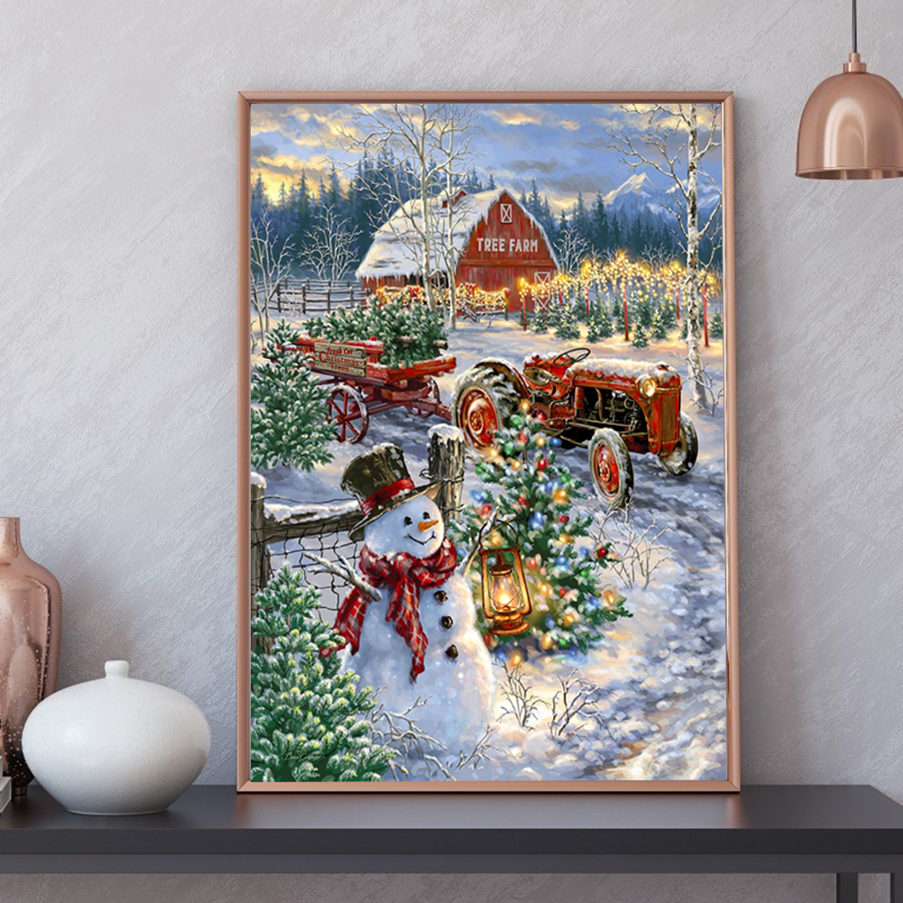 

(Multi-Size) Snowman - Round/Square Drill Diamond Painting - 30*40CM, Square diamond 40*50cm, 501 Original