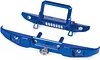 AMK Aluminum Alloy RC Crawler Car Front Rear Bumper with Tow Hook Winch Base for 1/6 SCX6 Jeep JLU Wrangler 4WD Upgrade Parts-2 in 1 Blue (2 in 1 Blue)