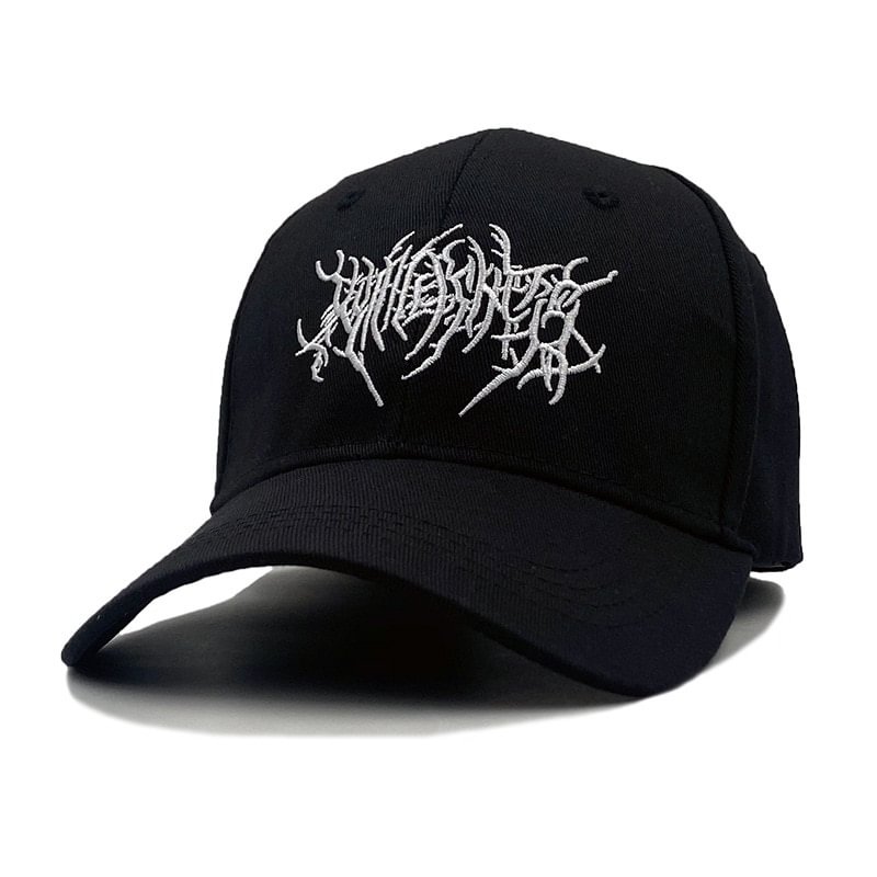 y2k Embroidery Gothic Street Punk Men's Baseball Cap-VESSFUL