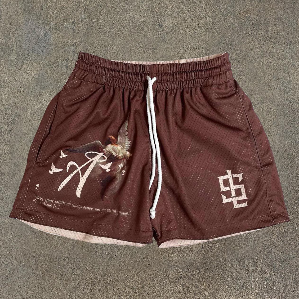 Sopula Flying Angel Art Graphics Mesh Shorts - SOPULA