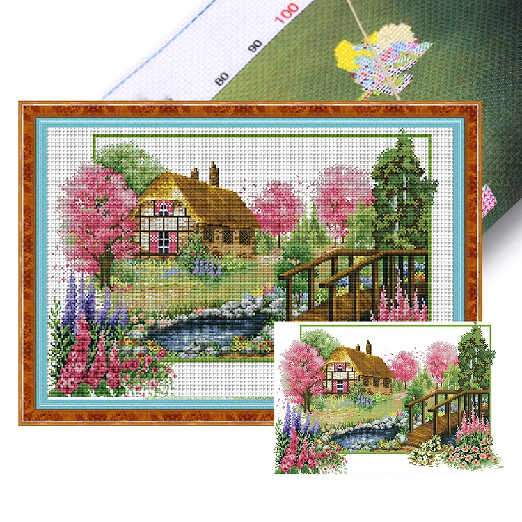 Joy Sunday Spring Of Four Seasons - Printed Cross Stitch 14CT 55*38CM