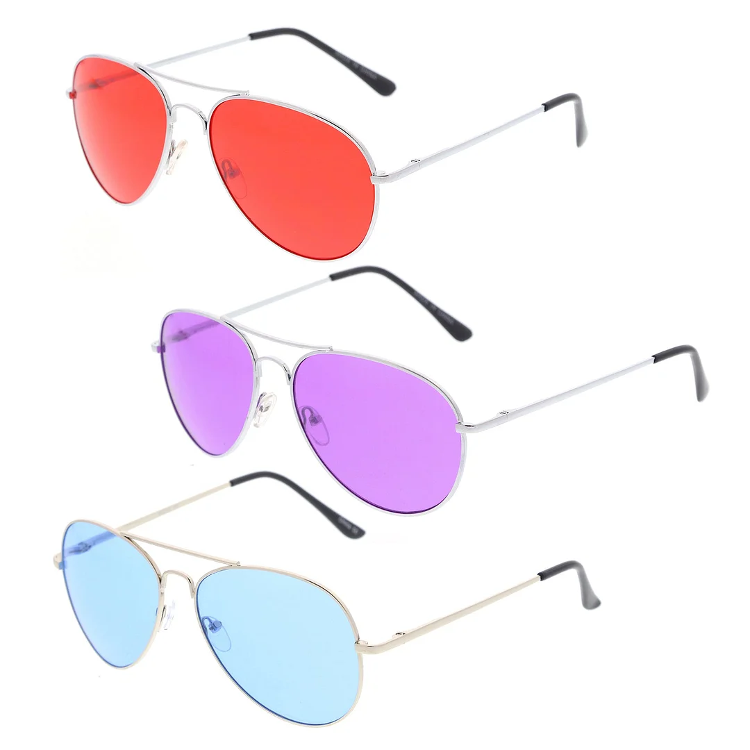 Classic Metal Frame Colored Teardrop Lens Aviator glasses 57mm