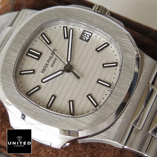 Patek Philippe Nautilus Geneve 57111A-011 White Dial Steel Case Replica front view