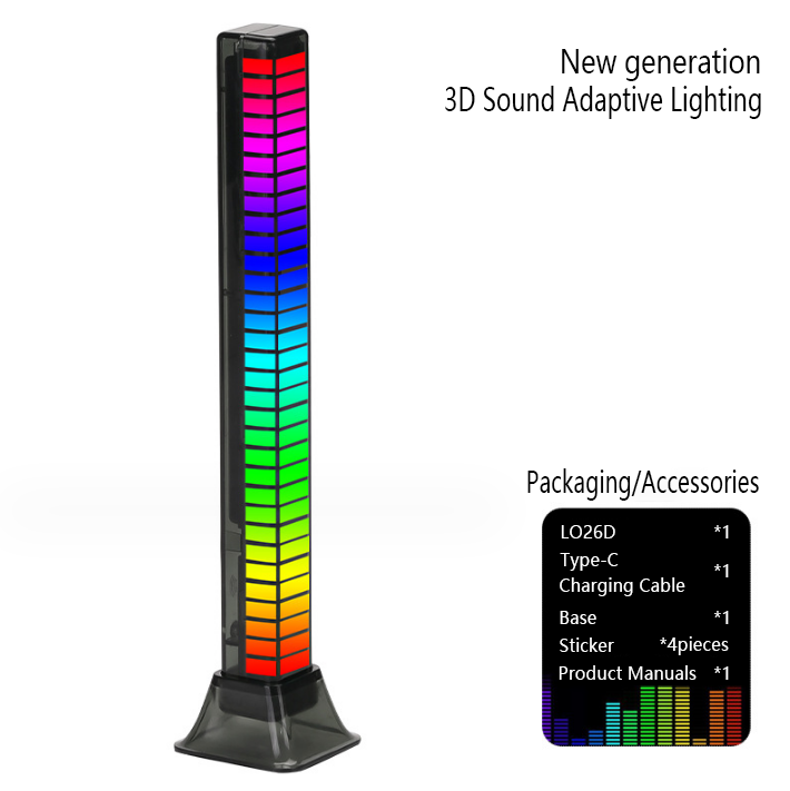 RGB sound control synchronized rhythm light colorful music ambient light car desktop sensor creative led pickup light
