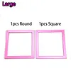 2Pcs Diamond Art Square Auxiliary Frame 3D Printing Diamond Art Desk Positioning Frame Lightweight for Boys Girls Adults Students Home Office Leisure (Sakura Pink Large)