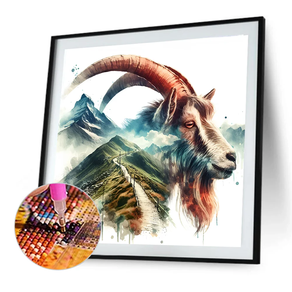 Diamond Painting - Full Round Drill - Goat Silhouettes(Canvas|30*30cm)