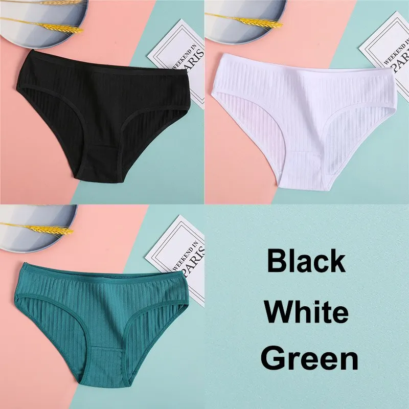 3PCS Cotton Panties Women's Underwear Casual Solid Color Panties for Women Intimate Lingerie Sexy Briefs Female Underpants M-XL
