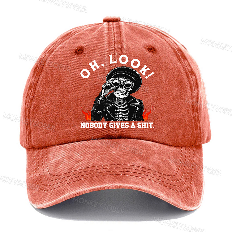 Personalized "Oh Look Nobody Gives A Shit" Custom Washed Baseball Caps