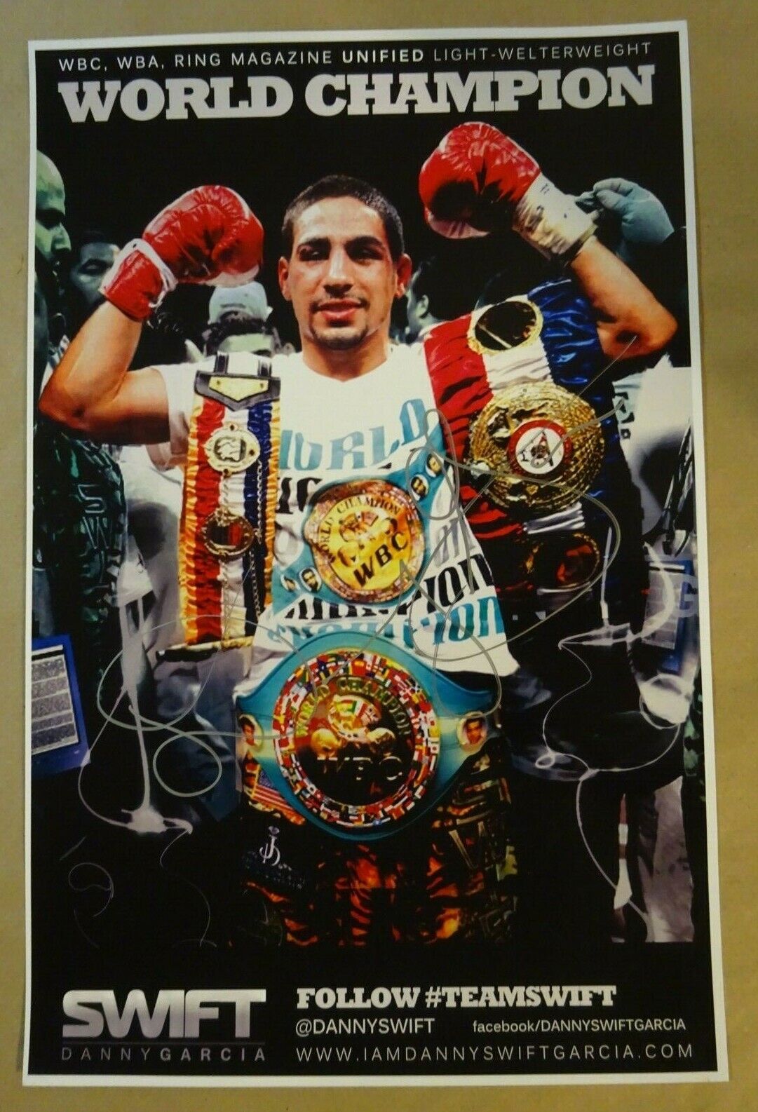 Signed DANNY SWIFT GARCIA Autographed World Champion Boxing Photo Poster paintinggraph 11x17