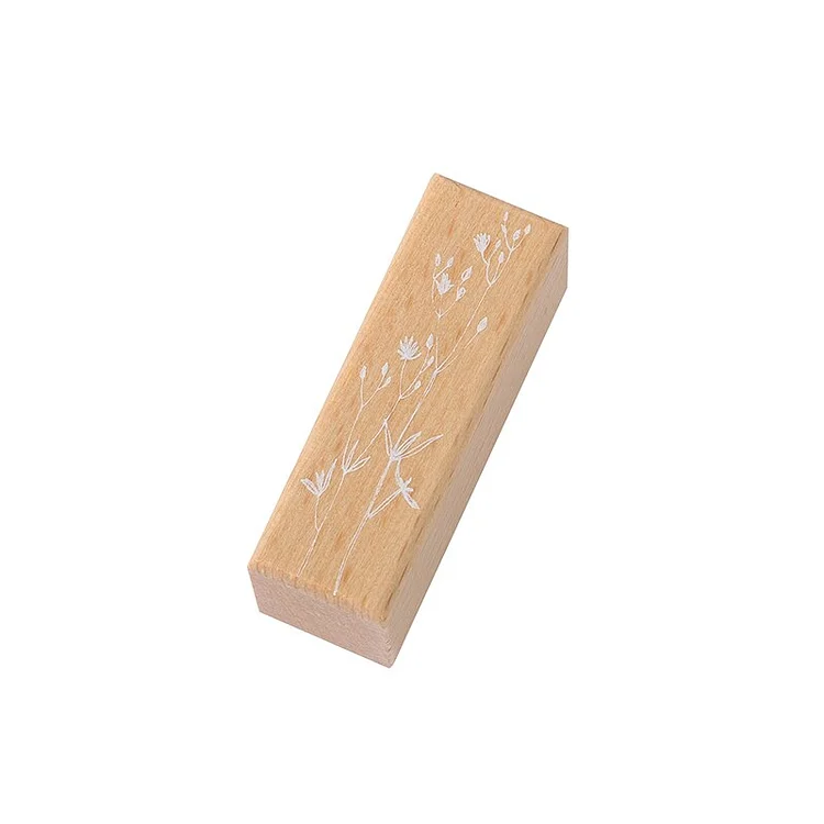 Journalsay 1 Pc Flower Branch Language Series Vintage Plant Beech Wood Rubber Stamp