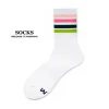 Rainbow striped sports cotton towel bottom thickened mid-length sweat-absorbent socks