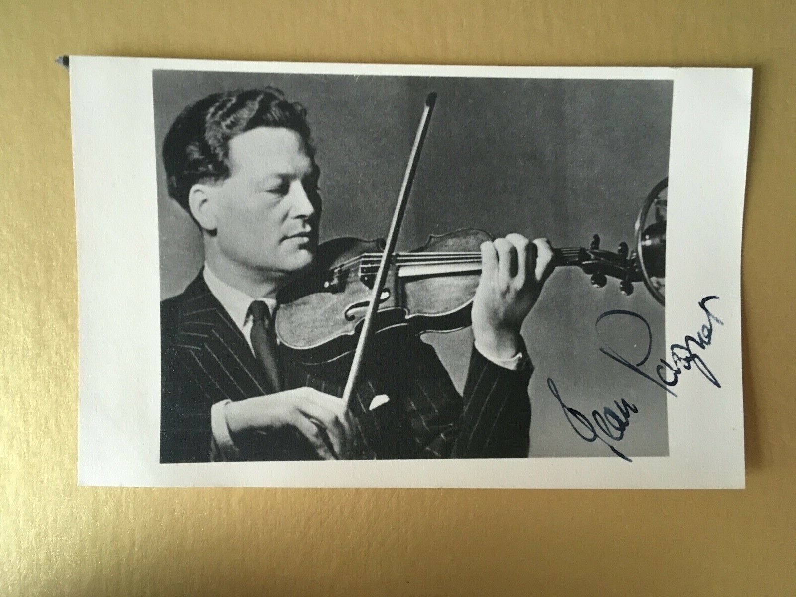 JEAN POUGNET GREAT MUSICIAN & VIOLINIST - SUPERB SIGNED EARLY Photo Poster painting