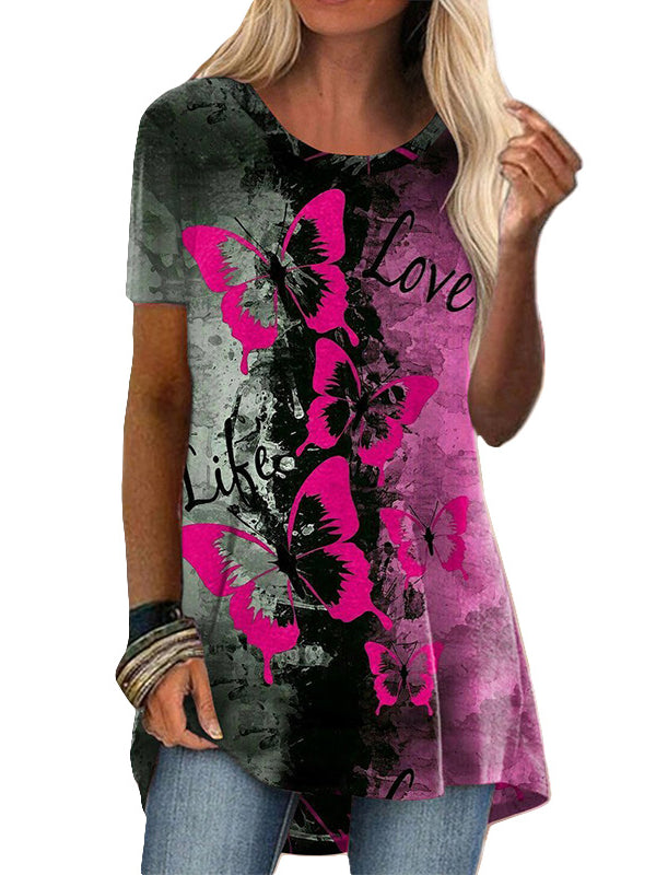 Women Long Sleeve V-neck Graphic Floral Printed Top