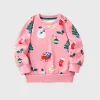Kids Christmas Cartoon Print Pattern Children's Long Sleeve Pullover Sweatshirt