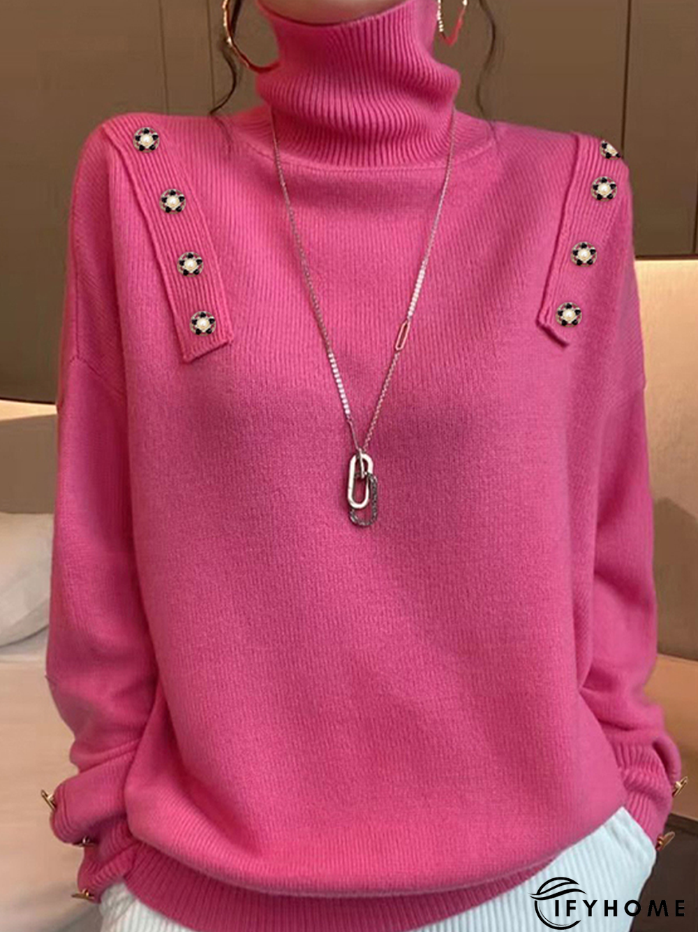 Loose High Elasticity Urban Turtleneck Long sleeve Sweater | IFYHOME