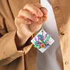 (US Local)6Pcs Double Sided Special Shaped Hummingbird Diamond Painting Keychain Decor