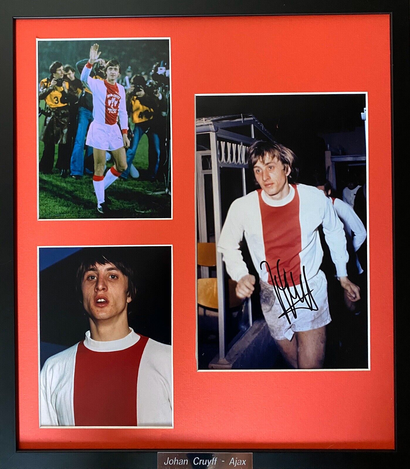 Johan Cruyff Genuine Hand Signed Ajax Framed Photo Poster painting, Netherlands, Barcelona PROOF