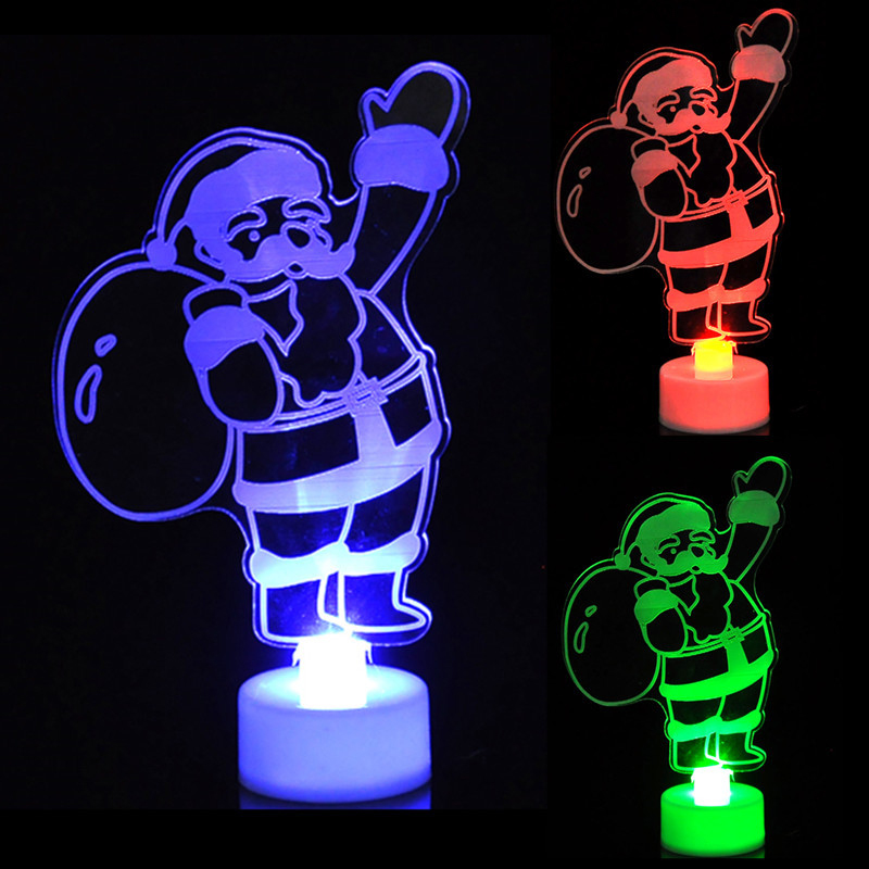 Tegooe 3D Engraved Acrylic LED Mini Night Light - Christmas Decor