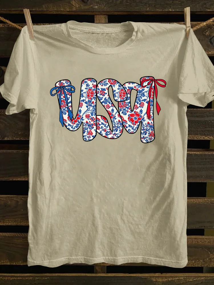 Floral Coquette USA T-shirt