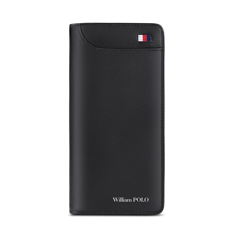 Mature Men Wallet Real Cowhide Long Zipper Handheld Multi-functional