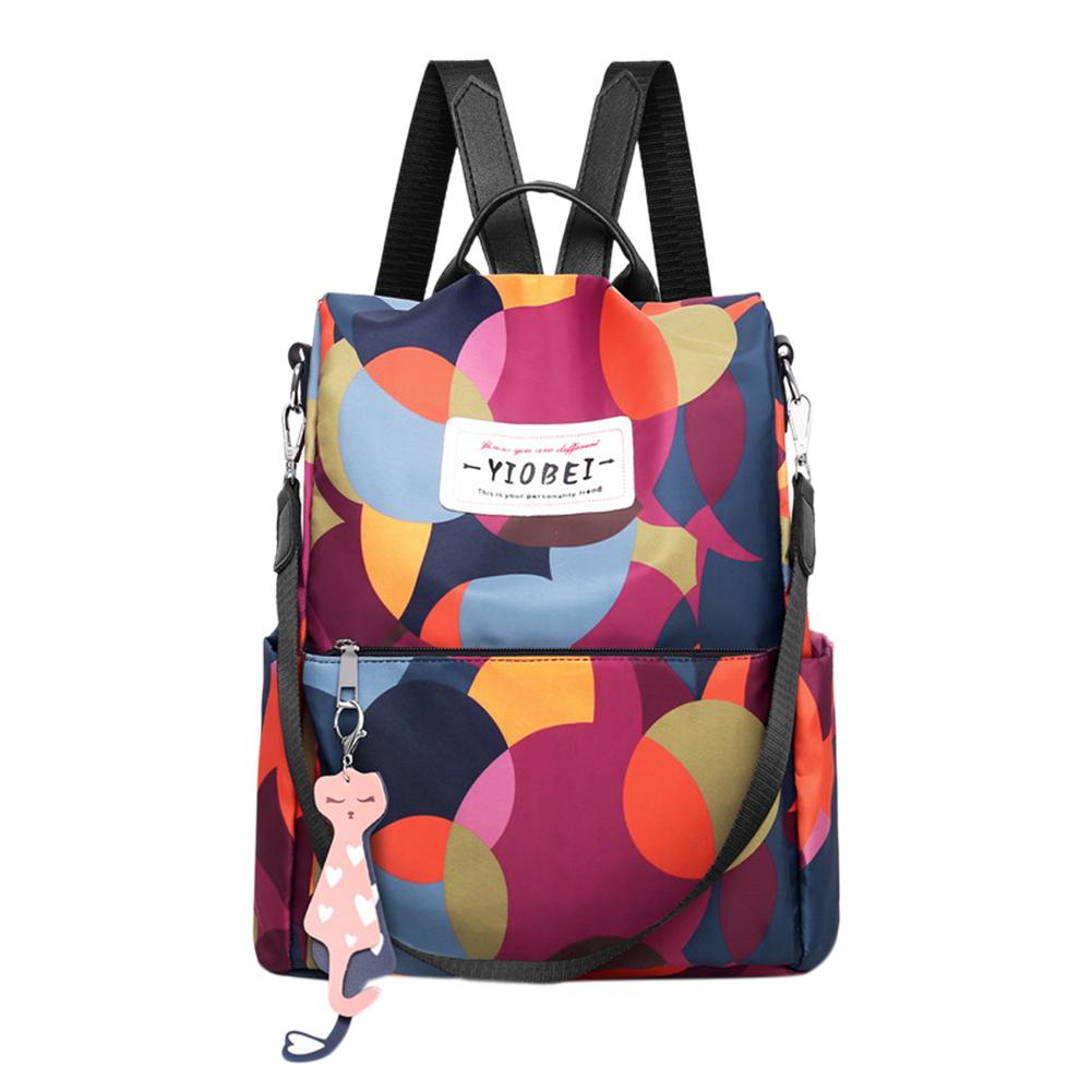 

Waterproof Multicolor Print Backpacks Women Anti Theft Travel Shoulder Bags, 501 Original
