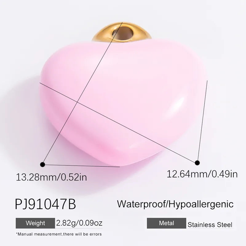 1 Piece 12.64*13.28mm 304 Stainless Steel Zircon 18K Gold Plated Heart Shape Pendant Jewelry Accessories