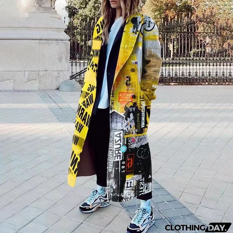 Women Fashion Autumn And Winter Long Sleeve Lapel Over Coat