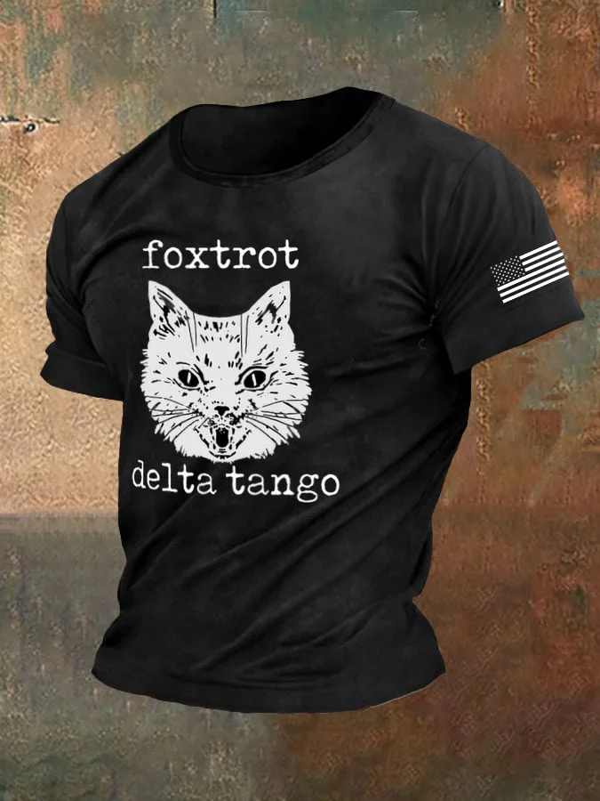 Men's Cat Fdt Print T-Shirt  socialshop