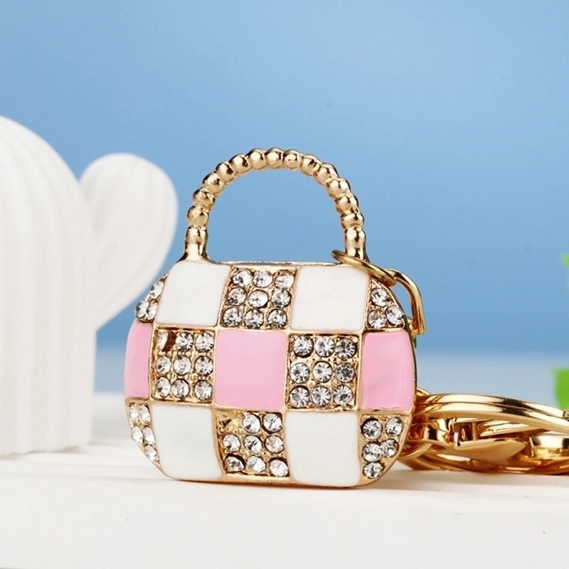 Elegant Korean Style Bag Metal Inlay Rhinestones Women’s Bag Pendant Keychain
