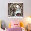 Winter Window Scenery-14CT Stamped Cross Stitch 50*50cm/19.69*19.69in tapestrymarket