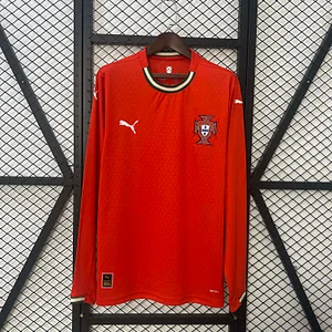 2025  Long Sleeve Portugal Home Football Shirt 1:1 Thai Quality