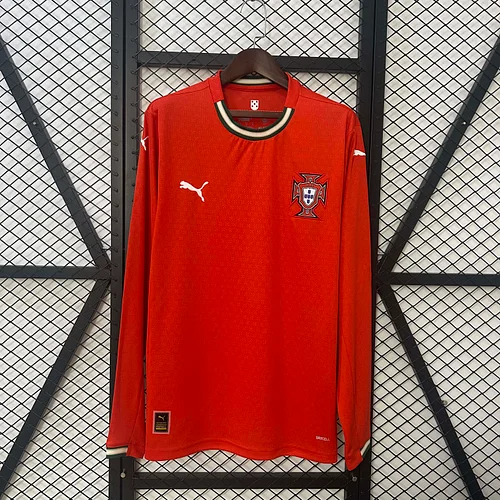 2025  Long Sleeve Portugal Home Football Shirt 1:1 Thai Quality