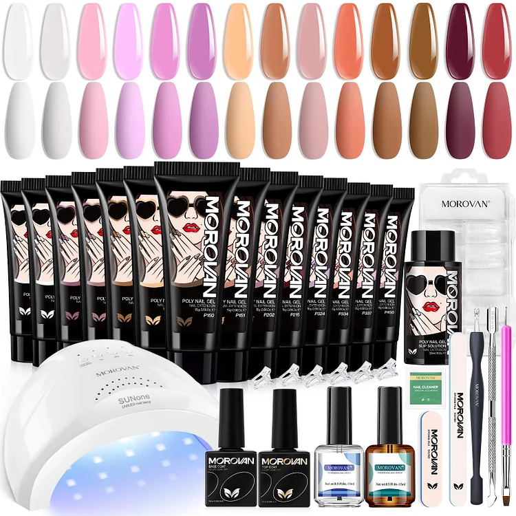 Beginner Essentials - 14 Colors Poly Gel Professional Kit with Everything