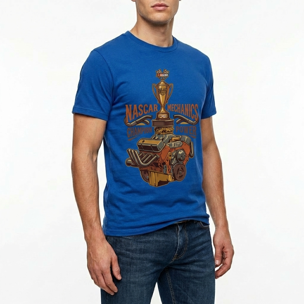  Men's American Racing-themed Casual Printed Short-Sleeved T-shirt Avantcool