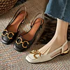 French Square Toe Flat Bottom Female Sandals