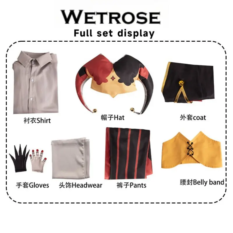 [Wetrose] In Stock Kingdom of Marionettes Jestyn Clown Game Outfit Cosplay Costume Halloween