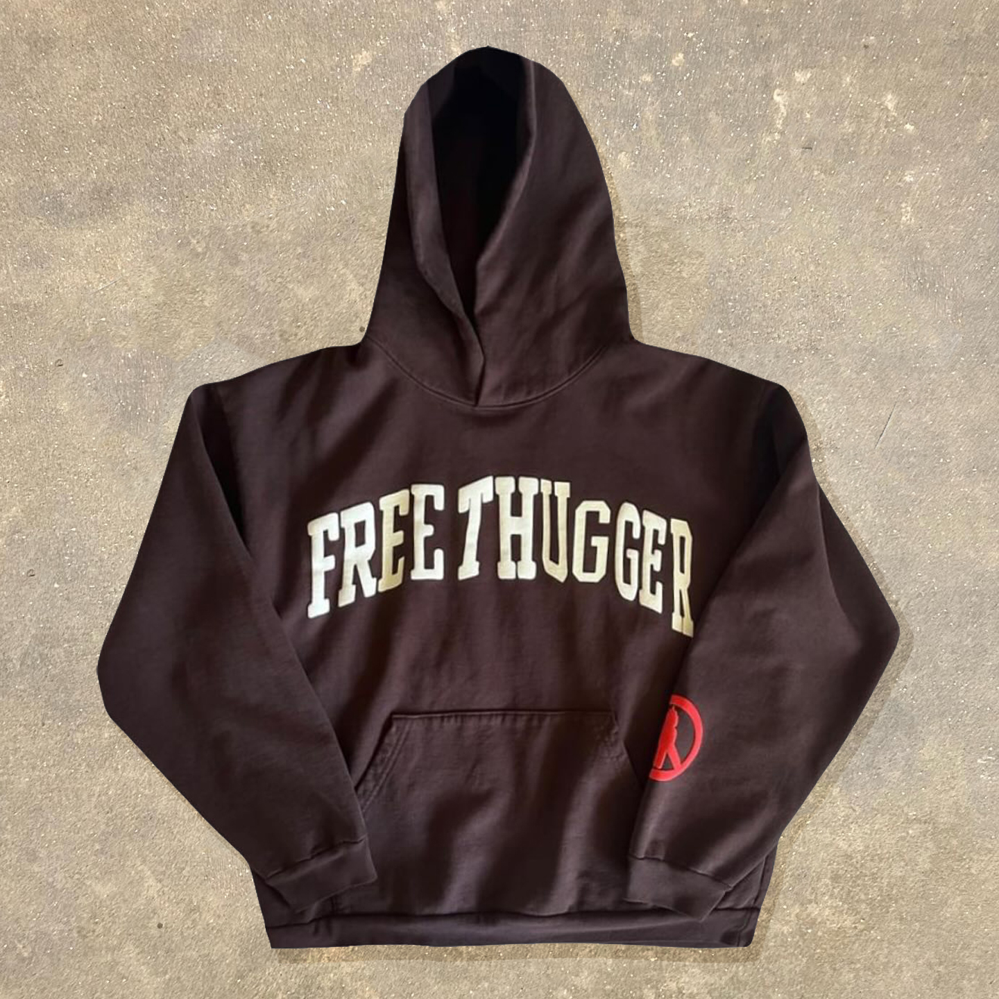 Free Thugger Print Long Sleeve Hoodies