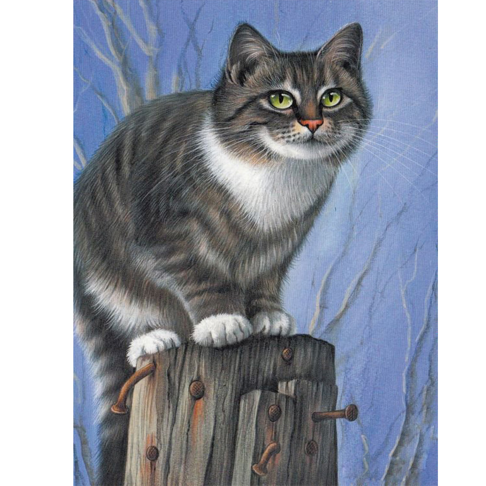 

30*40CM - Round Drill Diamond Painting - Cat, 501 Original