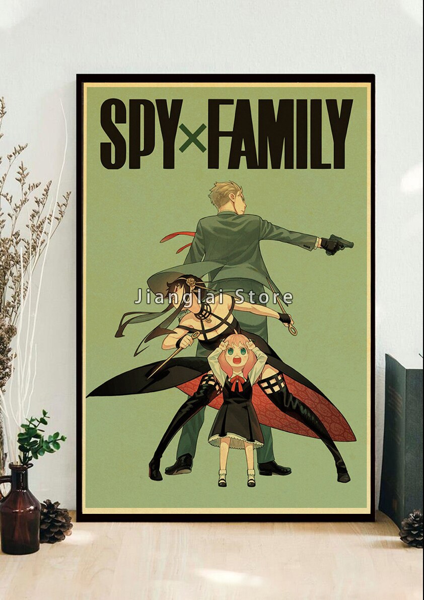 Japanese Funny Anime Spy x Family Posters Kraft Paper Printed Bar Bar Music Cafe Rapper Posters Painting American Fashion Poster