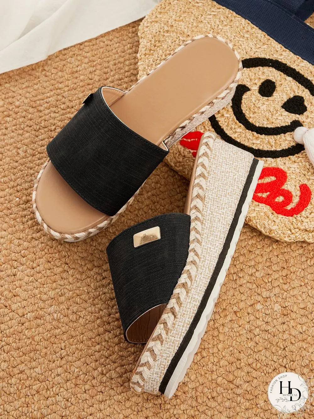 Resort Hemp Rope Sole Wedge Sandals