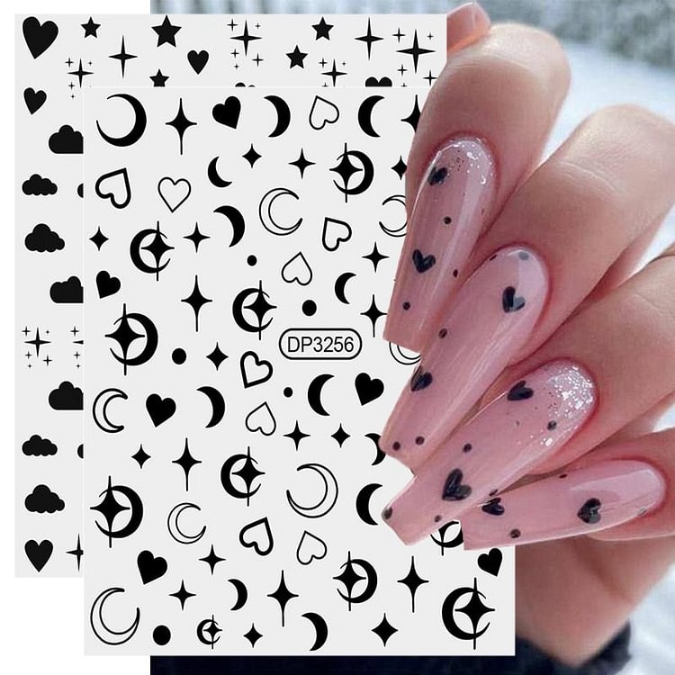 1pc 3D Valentines Manicures Star Love Letter Flower Sliders For Nails Inscriptions Nail Art Decoration Water Sticker Tips